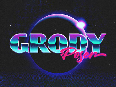 GRODY POSER | Text Effect - Photoshop Template 3d 3d text 80s classic design download file logo mockup photoshop psd retro retrowave sci fi synthwave template