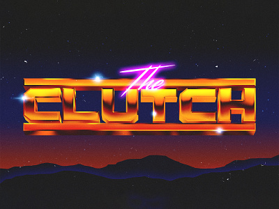 THE CLUTCH | Text Effect - Photoshop Template 3d 3d text 80s classic design download file logo mockup photoshop psd retro retrowave sci fi space synthwave template