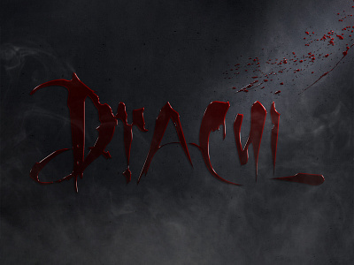 DRACULA | Text Effect - Photoshop Template 3d 3d text 90s cinematic design download dracula file film horror logo mockup movie photoshop psd template vampire