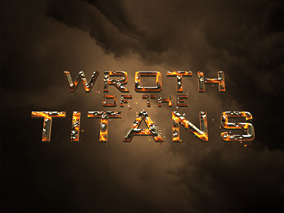 WRATH OF THE TITANS | Text Effect - Photoshop Template 3d 3d text cinematic clash of the titans design download file film greek mythology logo mockup movie olymp photoshop psd template wrath of the titans zeus