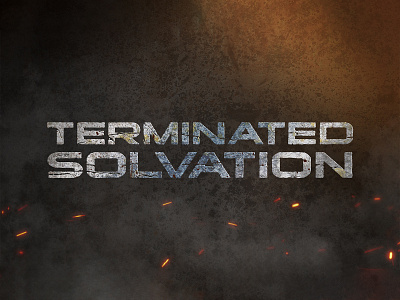 TERMINATOR: SALVATION | Text Effect - Photoshop Template 3d 3d text cinematic design download file film futuristic logo machines mockup movie photoshop psd sci fi template terminator war