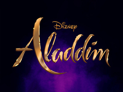 ALADDIN | Text Effect - Photoshop Template 3d 3d text aladdin cinematic design disney download fantasy file film genie jasmine live action logo mockup movie photoshop psd template