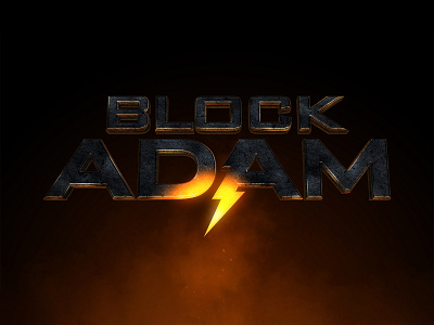 BLACK ADAM | Text Effect - Photoshop Template 3d 3d text antihero black adam cinematic dceu design download dwayne johnson file film logo mockup movie photoshop psd superhero template the rock