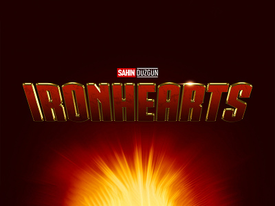 IRONHEART | Text Effect - Photoshop Template 3d 3d text cinematic design download file film iron man ironheart logo marvel mcu mockup movie photoshop psd superhero template tv tv series