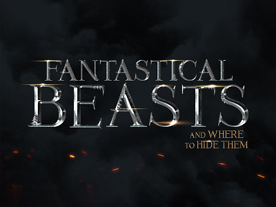 FANTASTIC BEASTS | Text Effect - Photoshop Template 3d 3d text cinematic design download dumbledore fantastic beasts file film grindelwald harry potter hogwarts logo magic mockup movie photoshop psd template wizards world