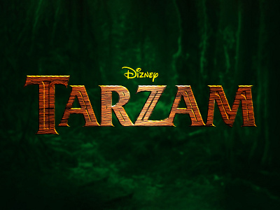 TARZAN | Text Effect - Photoshop Template 3d 3d text animals animation cinematic design disney download file film jungle logo mockup movie photoshop psd tarzan template