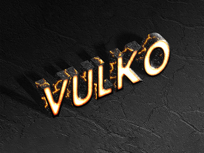 VULKO | Text Effect - Photoshop Template 3d 3d text design lava logo material mockup photoshop rock template