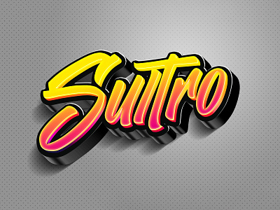 SULTRO | Text Effect - Photoshop Template 3d 3d text design download file graffiti logo mockup photoshop psd sultro template