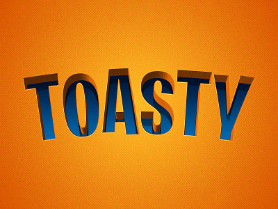 TOASTY | Text Effect - Photoshop Template 3d 3d text blue design download file logo mockup orange photoshop psd template toasty