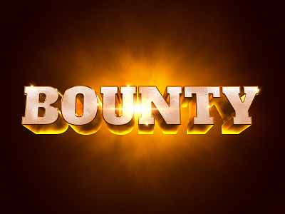 BOUNTY | Text Effect - Photoshop Template 3d 3d text bounty chrome design download file gold logo mockup photoshop psd template
