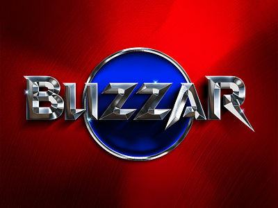BLIZZAR | Text Effect - Photoshop Template blizzar chrome design material metal shining shiny