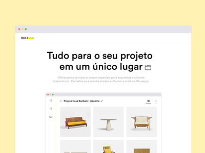 Corporativo Boobam - Landing Page architecture clean furniture store landing page