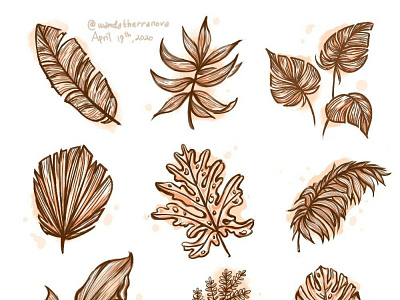 TROPICAL LEAVES PATTERN ILLUSTRATION💚🌿☀️🍃 art creative design freelance illustration illustrator natural nature pattern patterns tropical leaves