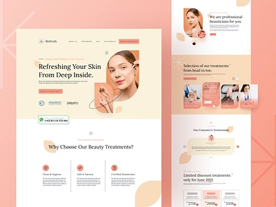 ✳REFRESH - Landing Page Design ✳ beauty product branding business creative figmadesign graphic design health landing design landing page logo minimalist ui ui design ui ux website concept website design