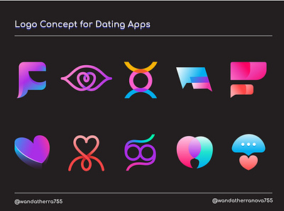 Logo Concept for Social Dating App branding colorful concept creative design gradient graphic design graphicdesign icon illustrator lettermark logo logo design logotype mark modern logo symbol ui vector