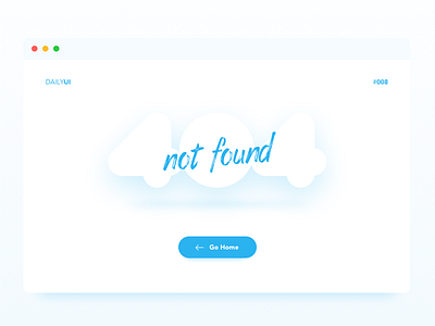 404 Page - Daily UI #008 008 404 blue dailyui error not found page ui white