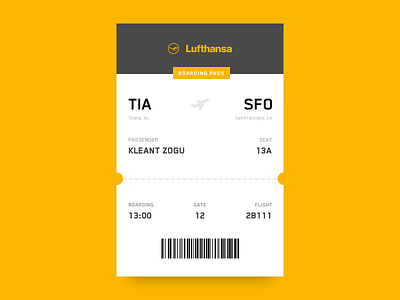 Boarding Pass - Daily UI #024