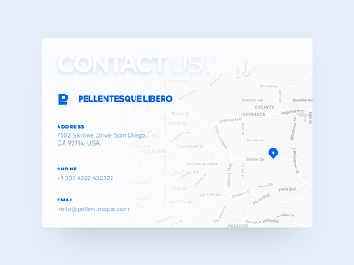 Contact Us - Daily UI #028 address blue company contact contactus email map phone us