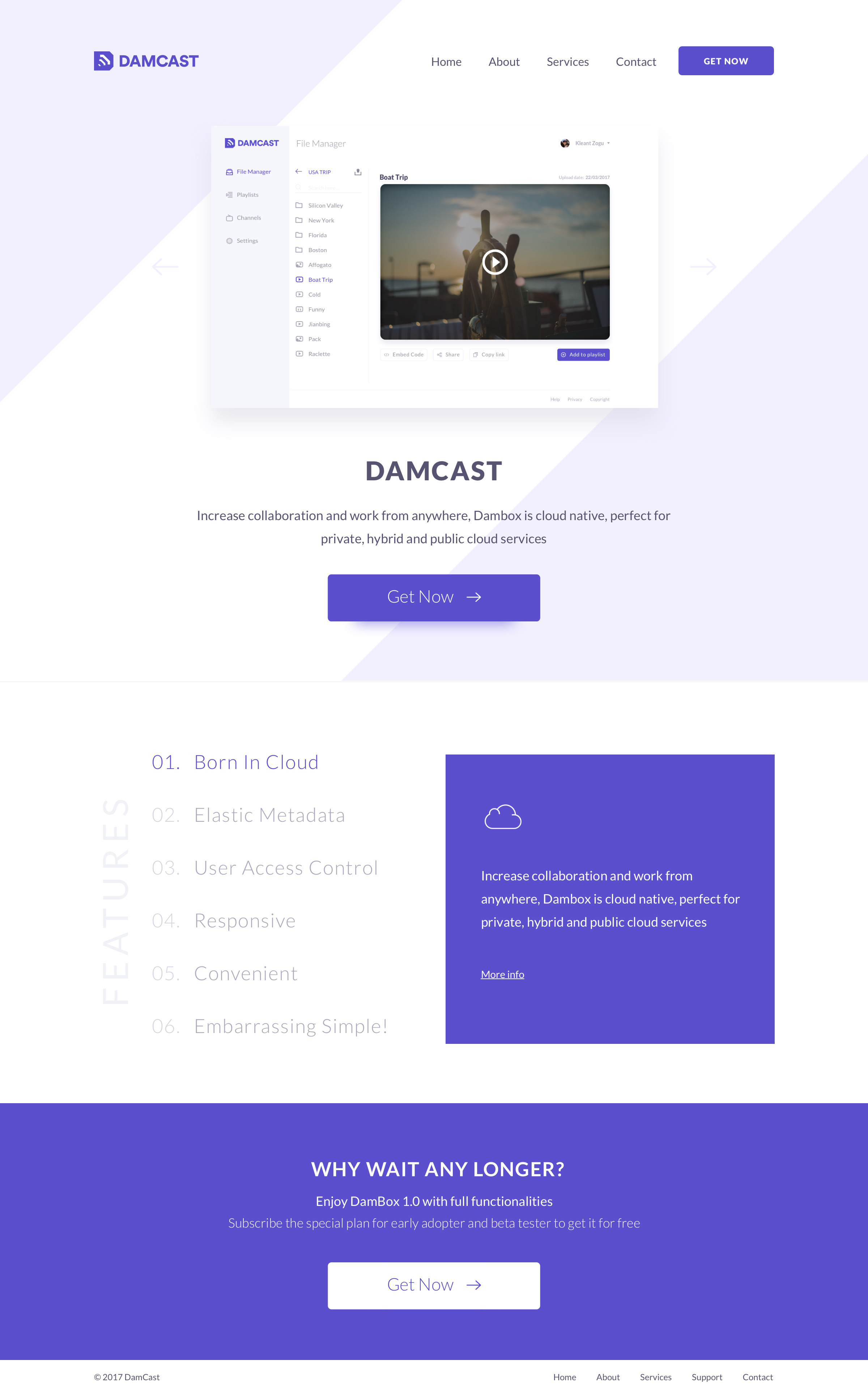 DAMCAST Landing Page by Kleant Zogu on Dribbble