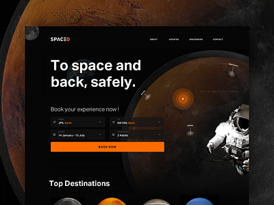 SPACED Website design black book earth mars moon search space spaced spacedchallenge web
