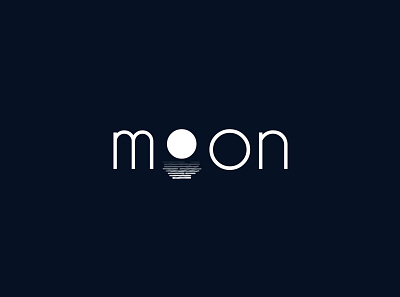 Moon logo brand branding graphic design logo logo design moon moon logo moonlight sea waves