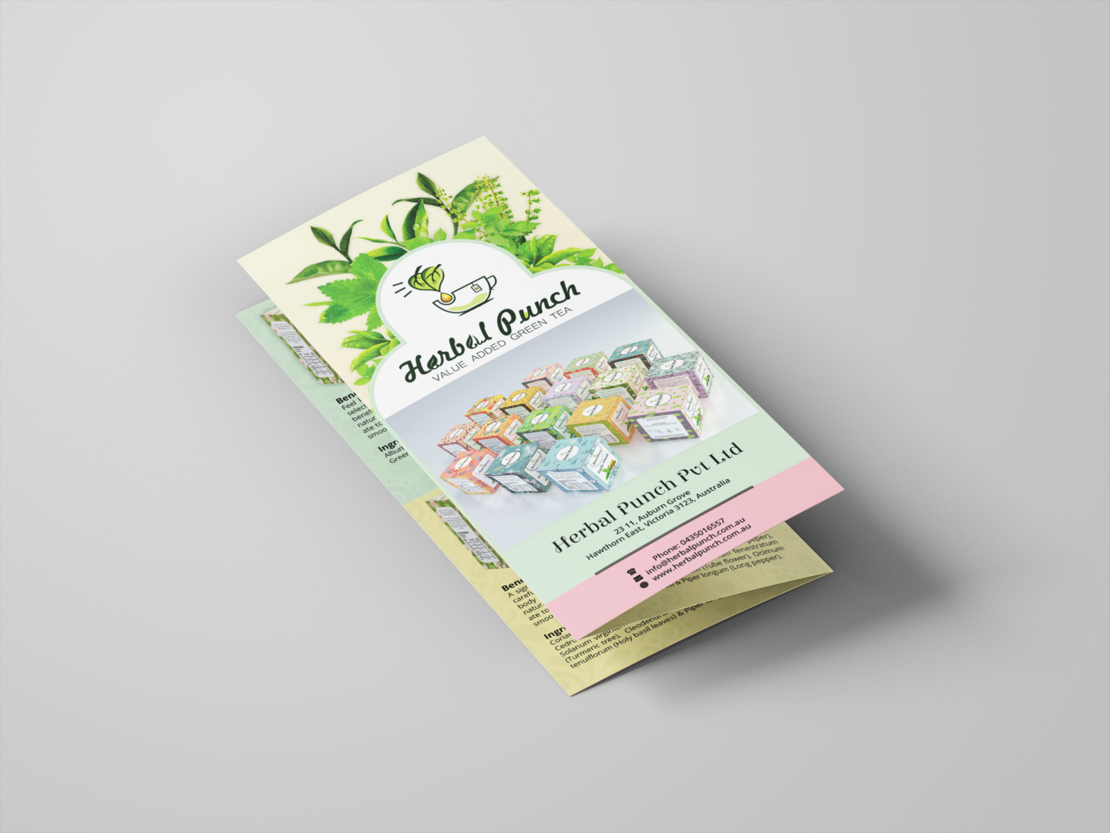 Tea leaflet herbal leaflet packaging design tea tea packaging template