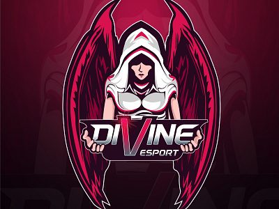 Gaming Logo divine game gaming logo hoodie illustration red