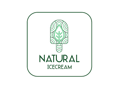 Natural Ice Cream logo brand branding graphic design green icecream leaf logo logo design natural nature