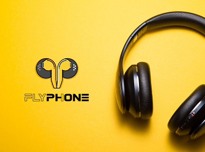 FlyPhone Logo brand branding earphone fly flyphone graphic design headphone logo logodesign music