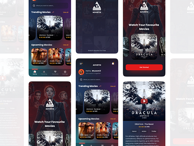 AOVIETIX - Movie App Design appdesigner appinspiration apps appui mobileappdesign mobiledesign mobileui movieappdesign uiinspiration uiproject uiuxdesign uiuxdesigner