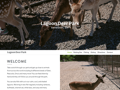 Lagoon Deer Park one page personal single page web website