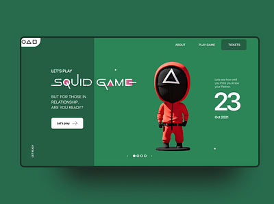 Squid game website UI designer inspiration landingpage ui ux website