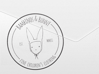 Bambinos & Bunny Stamp children clothing costume envelope mail rabbit stamp tag