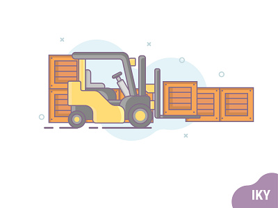 Forklift design designer flat design forklift flatdesign forklift illustration