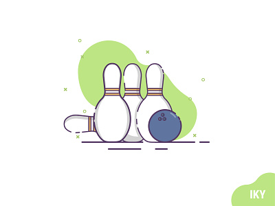Bowling bowling bowling ball bowling pin design designer flat design flat design bowling illustration