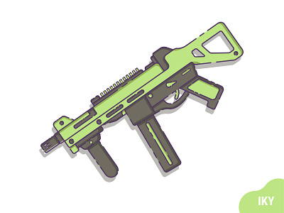 UMP design designer flat design gun illustration ump weapon