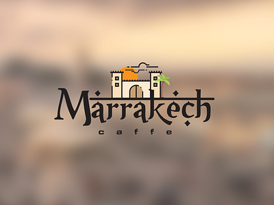 Marrakech caffe logo design illustration logo prduction vector