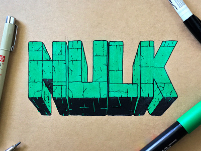Hulk 3dlogo avengers design disney graphicdesgn hand drawn handlettered handlettering hulk hulk smash incredible hulk lettering logo logoart logotype marvel marvel comics marvel studios type typography