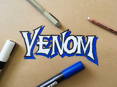 Venom anti hero design disney eddie brock hand drawn handlettered handlettering lettering lettering art logo logoart marvel marvel comics marvel studios mcu spider man symbiote type typography venom