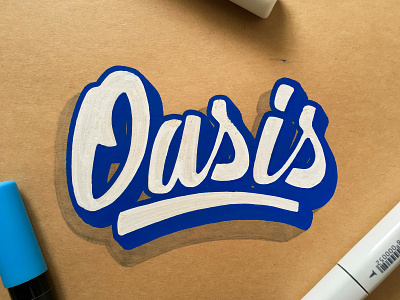Oasis 3d effect 3dlogo design graphicdesgn hand drawn handlettered handlettering illustration letter lettering lettering art letteringart logo logo design logoart logotype oasis shadow effect type typography