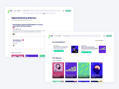 Webinar / Events Page Redesign