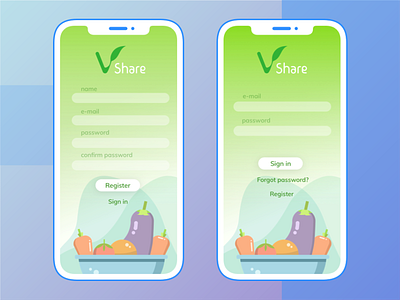 Mobile app for vegetarians app app screen branding design flat flat design icon illustration logo mobile mobile app mobile app design screen design screens ui user inteface ux vector vege vege app