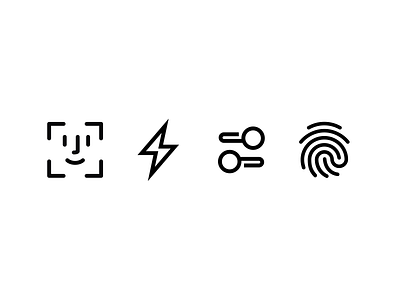 Qapital icons bolt faceid fingerid fingerprint glyphs iconography icons lineicons qapital settings ui