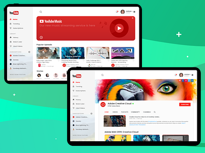 Youtube Redesign artist behance branding creativity design dribble graphic redesign rewamp uiux uplabs