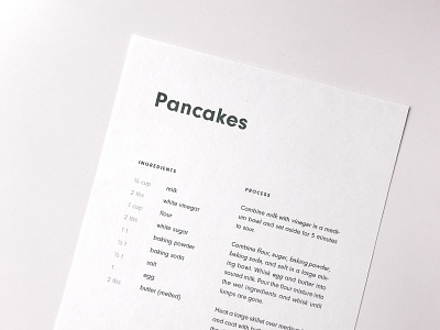Recipe editorial design print recipe typography
