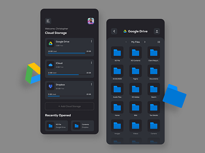 Cloud Storage Manager App UI