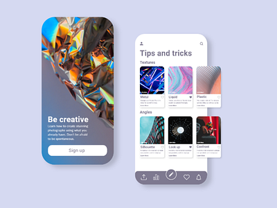 Mobile UI design - photographers app app design cards creative homepage mobile app mobile design onboarding photographers ui design ui projects user interface