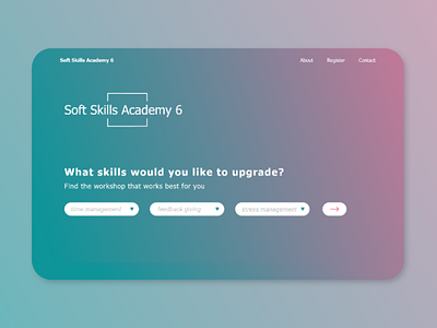 UI design for an educational event ai interface contrast form gradient background landing page minimalism minimalist interface persona project soft skills ui design ux design visual hierarchy volunteer workshop