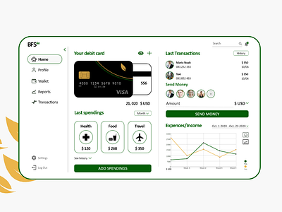 Banking dashboard UI design banking button call to action cards dashboad dashboard ui design filters finance icons minimalism nature sustainability ui ui design ux design