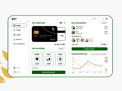 Banking dashboard UI design